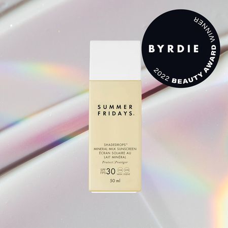 Summer Fridays ShadeDrops Mineral Milk Sunscreen: Byrdie 2022 Beauty Award Winner for Best Facial Sunscreen