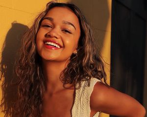 Madison Bailey wears natural curls at golden hour