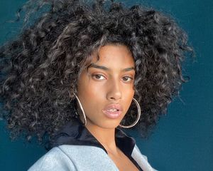 Woman with curly hair