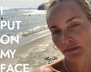 Amber Valetta on the beach