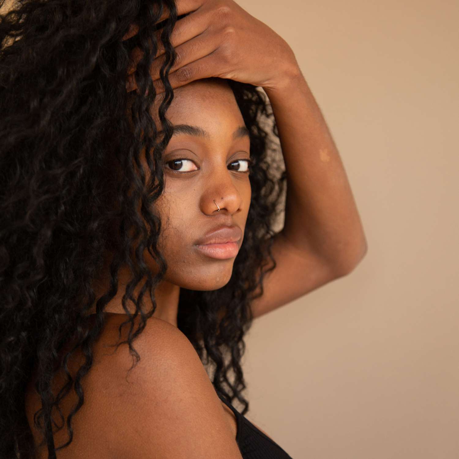 woman with curly hair