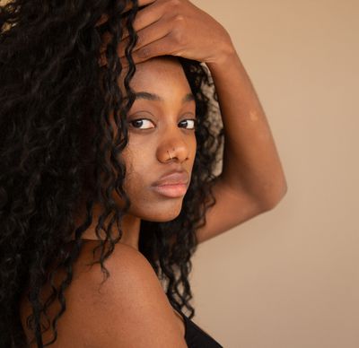 woman with curly hair