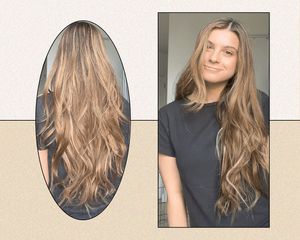 The author wearing clip-in extensions.