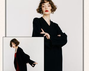 woman with curly bob haircut