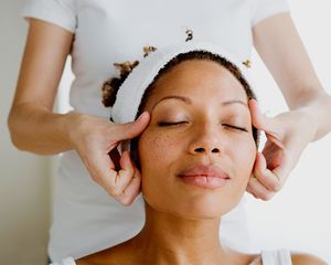 relaxed person receiving a massage 