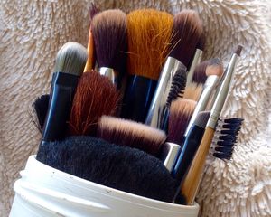 makeup brushes in bag 