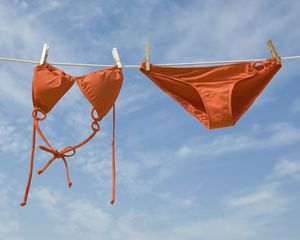 bikini on clothes line