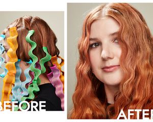 Byrdie editor Bella Cacciatore with waveformers in her hair and with resulting waves