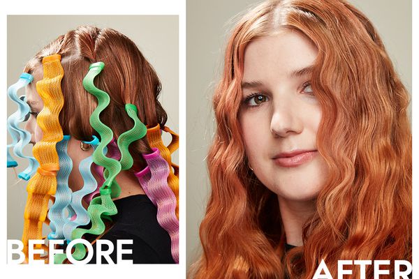 Byrdie editor Bella Cacciatore with waveformers in her hair and with resulting waves