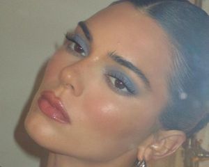 Kendall Jenner wearing blue eyeshadow 