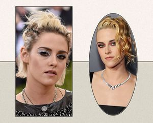 kristen stewart wearing two different hairstyles