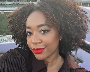 byrdie editor aimee simeon wearing red lipstick