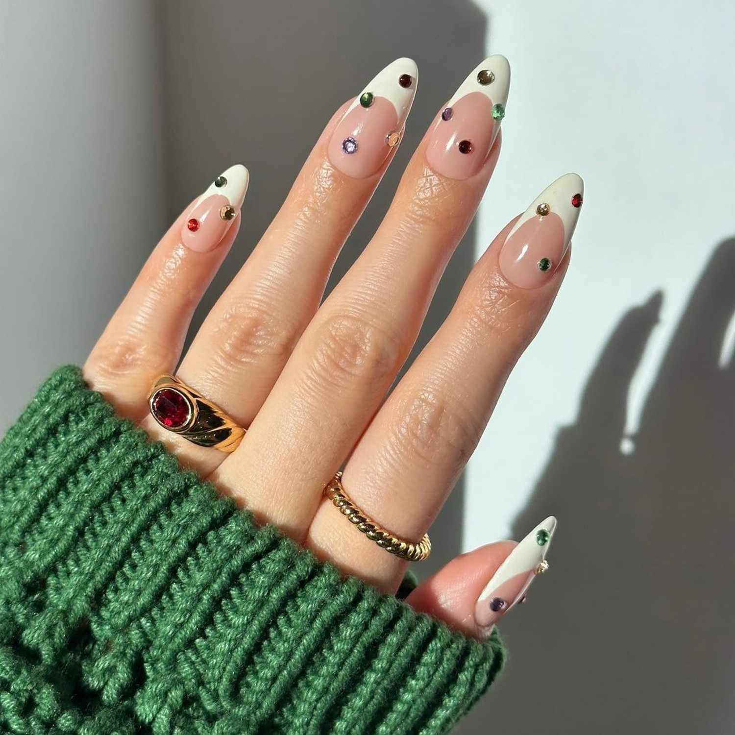 Multiolor Gemstone Mani