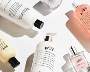 Philosophy products on a white background