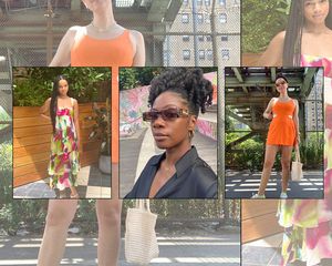 Byrdie editors wearing fashion items from their August picks