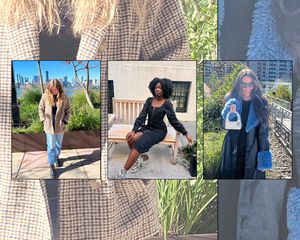 Byrdie editors wearing clothing and accessories from their October style picks