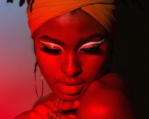 woman with bold white eyeliner