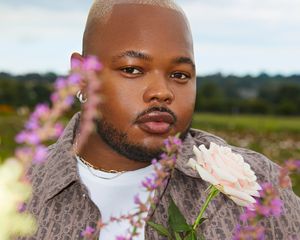 Sean Garrette in flower field 