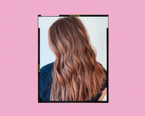 Woman with strawberry brown hair