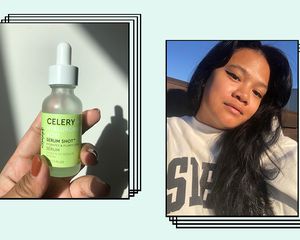 Editor Jesa Marie Calaor testing Sweet Chef's New Celery Hyaluronic Serum Shot