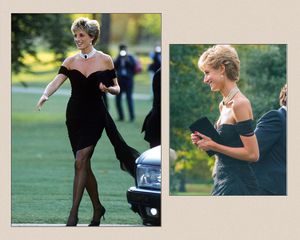 Princess Diana in her Revenge Dress, and Elizabeth Debicki in The Crown