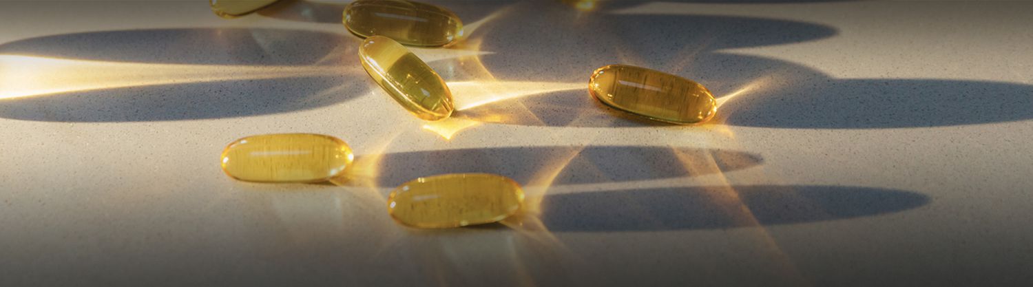 Image of gelcaps on a countertop