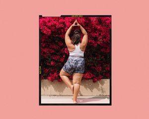 Woman doing yoga outdoors