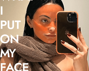 Camila Mendes wearing sheet mask