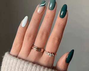 dark green nail polish