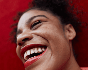 woman wearing Red Lipstick