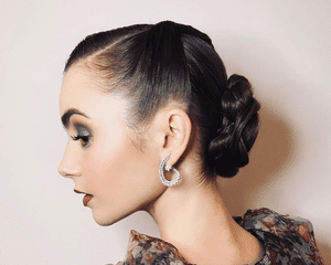 lily collins 50s twist hair