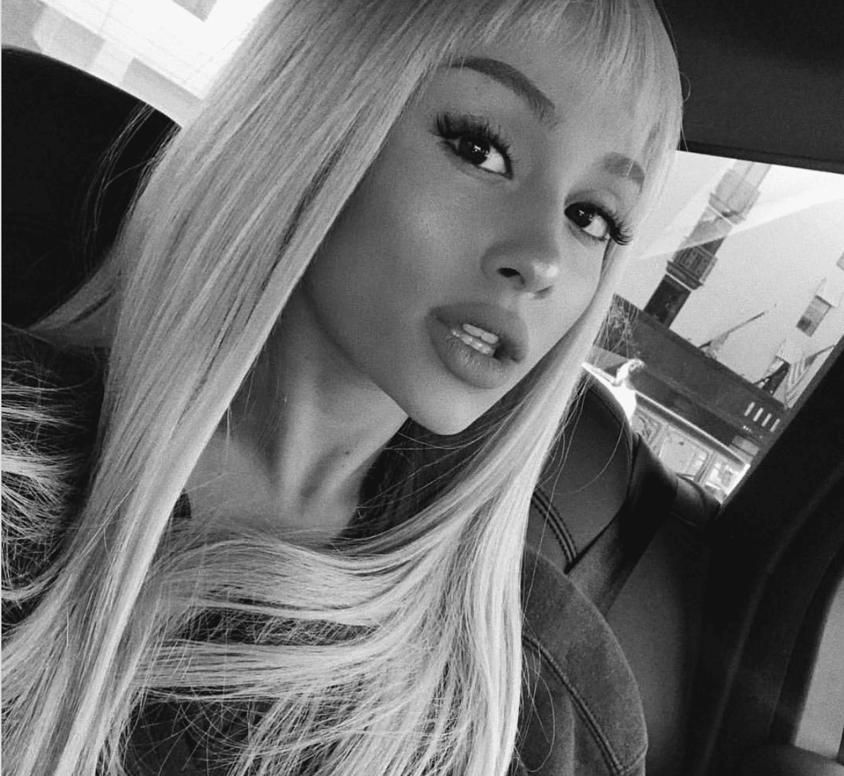 Ariana Grande with blonde baby bangs