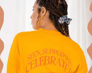 Shop Latinx Yellow T Shirt on Model